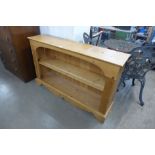 A pine open bookcase