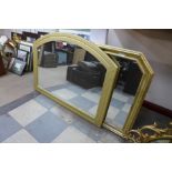 Two gilt framed overmantel mirrors