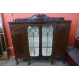 An Edward VII Chippendale Revival mahogany four door breakfront side cabinet, 146cms h, 153cms w,