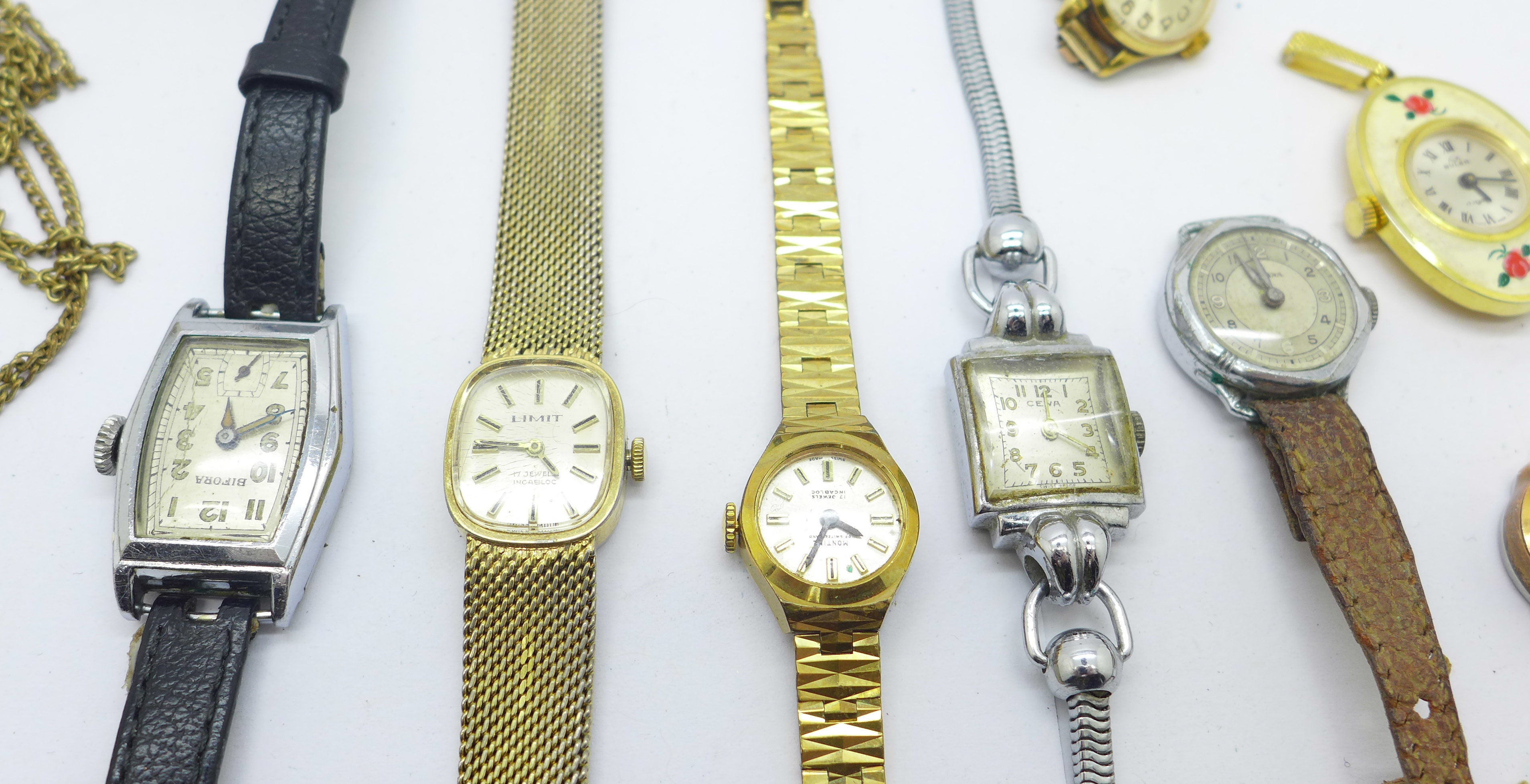 Fourteen manual wind wristwatches and pendant watches including Buler, Bifora, Smiths, etc. - Bild 3 aus 6