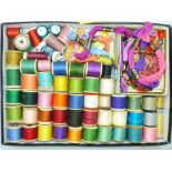 Cotton reels, embroidery silks, etc.