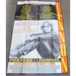 A John Lennon tribute poster 1990 Pier Head Liverpool, line up includes Lou Reed, Moody Blues, Kylie