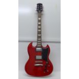 A Lindo electric guitar with soft case