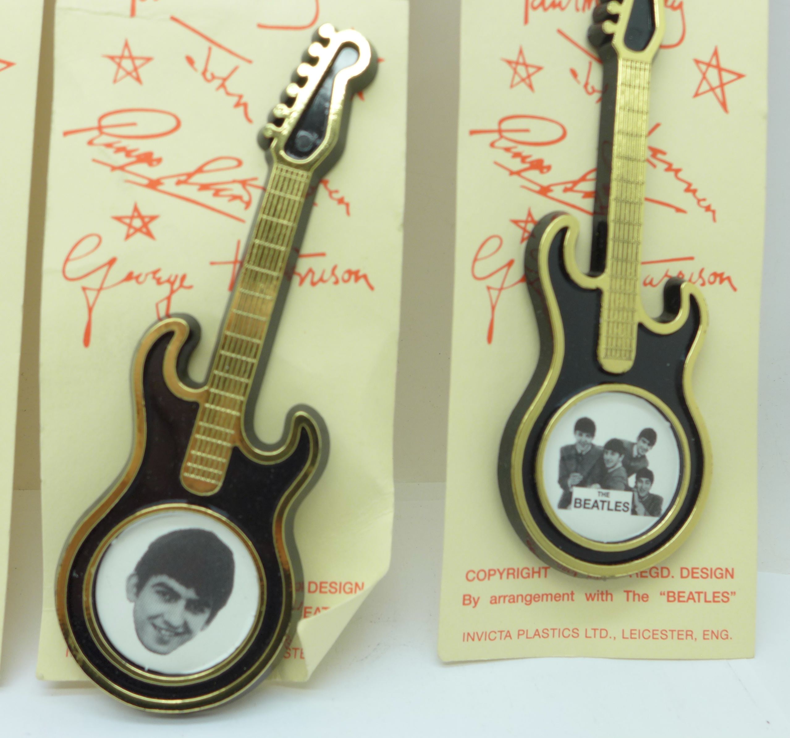 A set of five The Beatles guitar brooches - Image 3 of 3