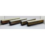 Four Hornby OO gauge railway carriages