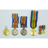 Two pairs of WWI medals to 46229 Sergeant E.W. Bateman, Suffolk Regiment and Lieut. E.F. Bateman,