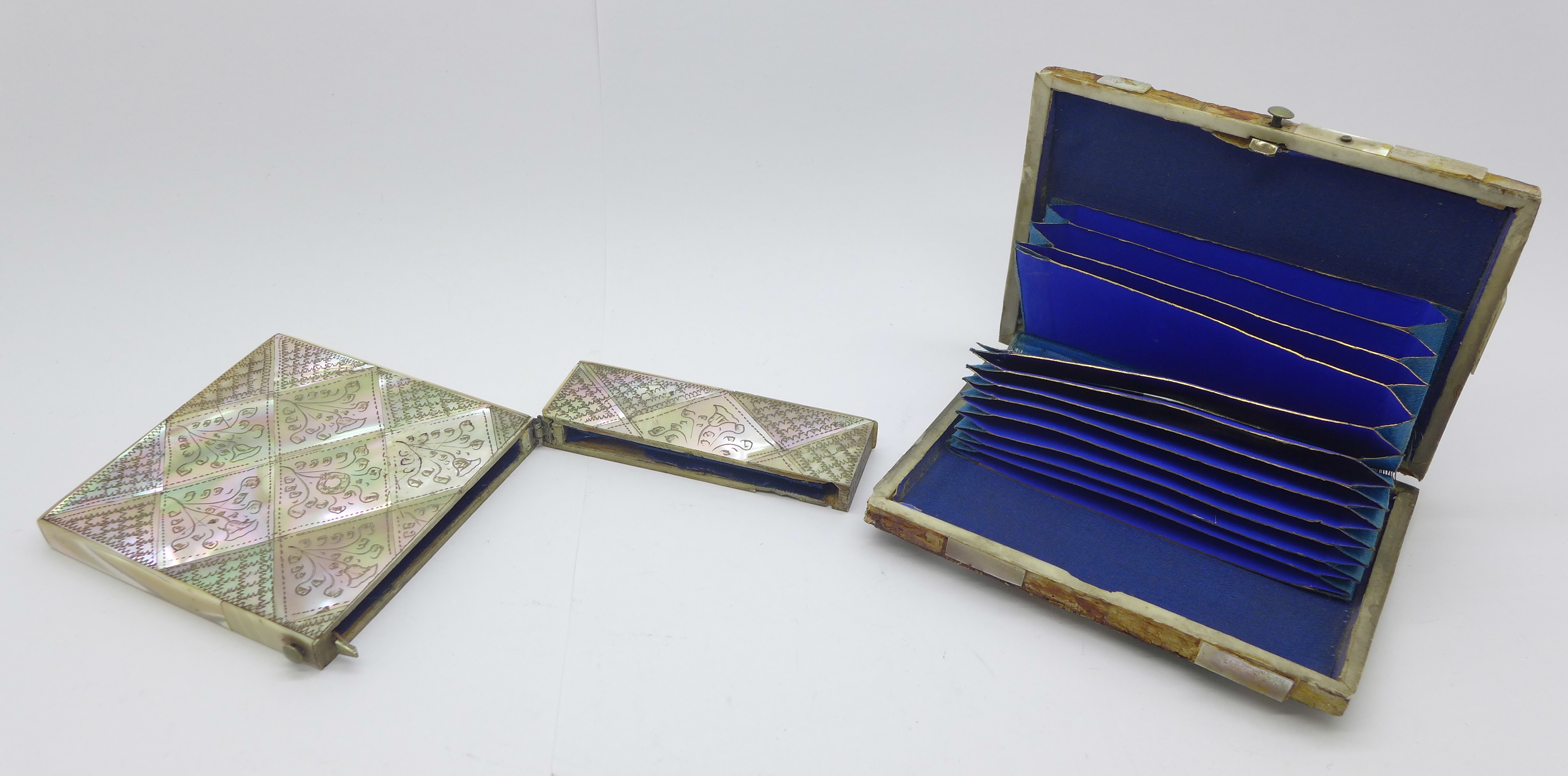 Two mother of pearl card cases, a/f - Image 4 of 8