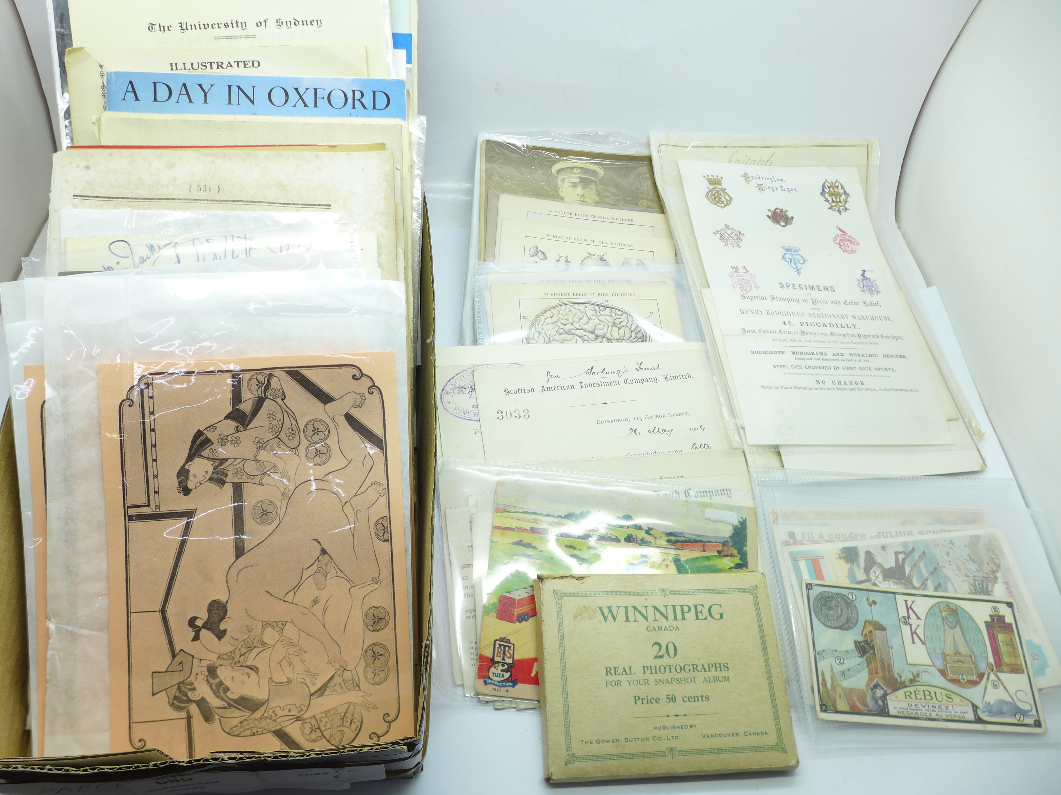 Ephemera; assorted collection from 19th and 20th Century