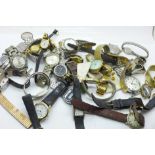 Thirty-nine wristwatches and watch straps