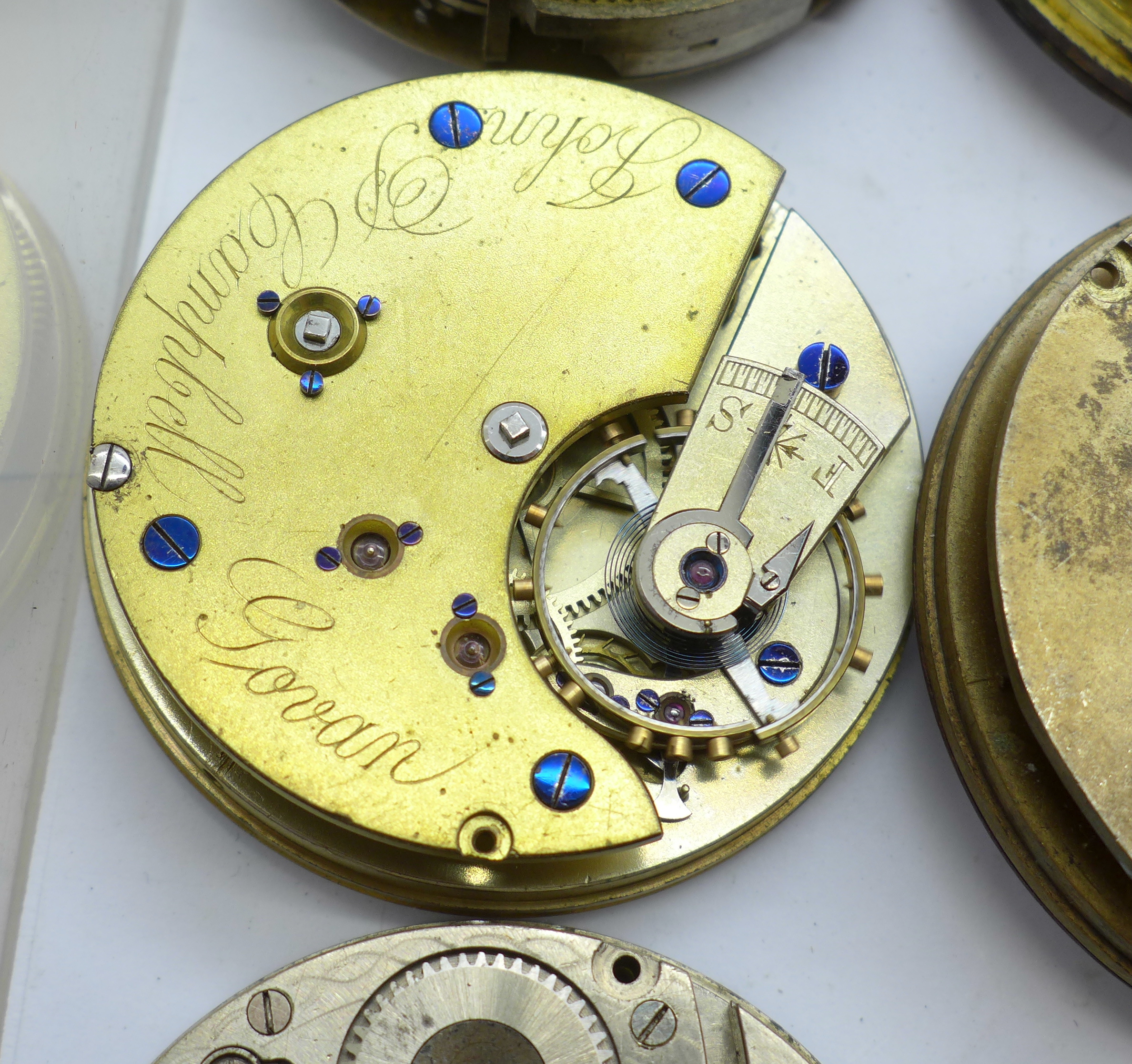 Twenty-one pocket watch movements, Waltham, Thomas Russell, Swiss lever, fusee, etc., a/f - Bild 9 aus 11