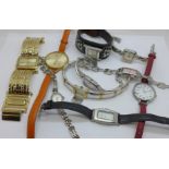 Ten lady's designer wristwatches including DKNY, Pia, Gossip, Kenneth Cole, etc.