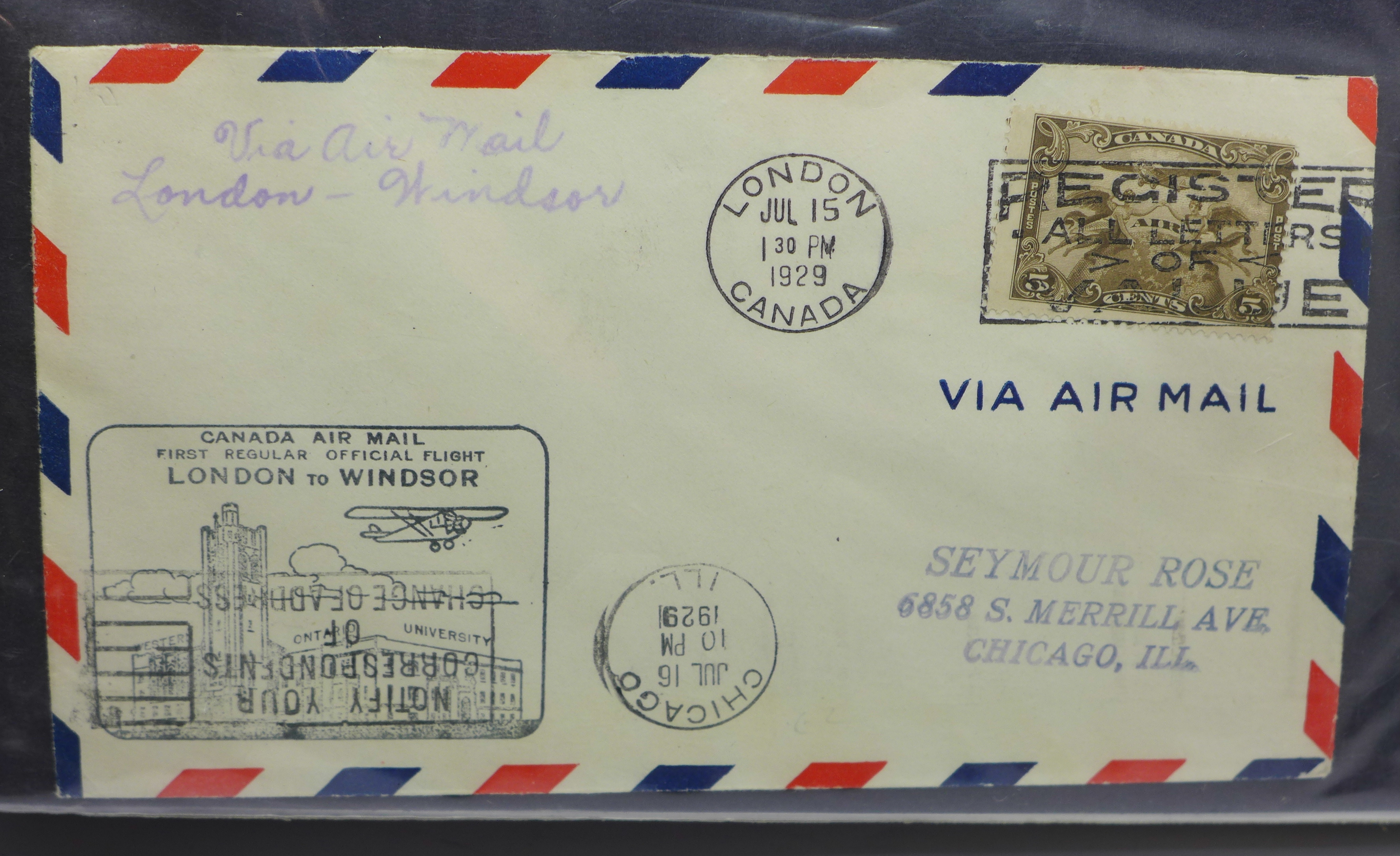 Stamps, album of flight related covers, first flight and commemorative, 1929 onwards