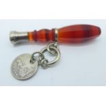 An agate seal fob or pipe tamper, 58mm