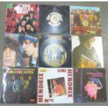 Eleven LP records including The Beatles, The Rolling Stones, Bob Dylan, Jimi Hendrix and Black