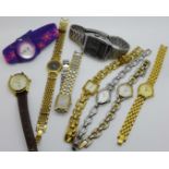 Nine lady's wristwatches including Seiko, Accurist, etc.