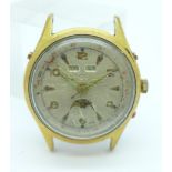 A Union Special De Luxe moon-phase calendar wristwatch, a/f, 32mm case