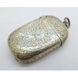 A Victorian silver vesta case, Birmingham 1896