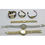 Six wristwatches including Rotary, Accurist and lady's Tissot and Montine, etc.