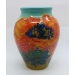 A Sally Tuffin design for Dennis China Works vase, decorated by Cheryl Lucas and marked no.50 on the