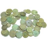Assorted old bronze coins, a/f