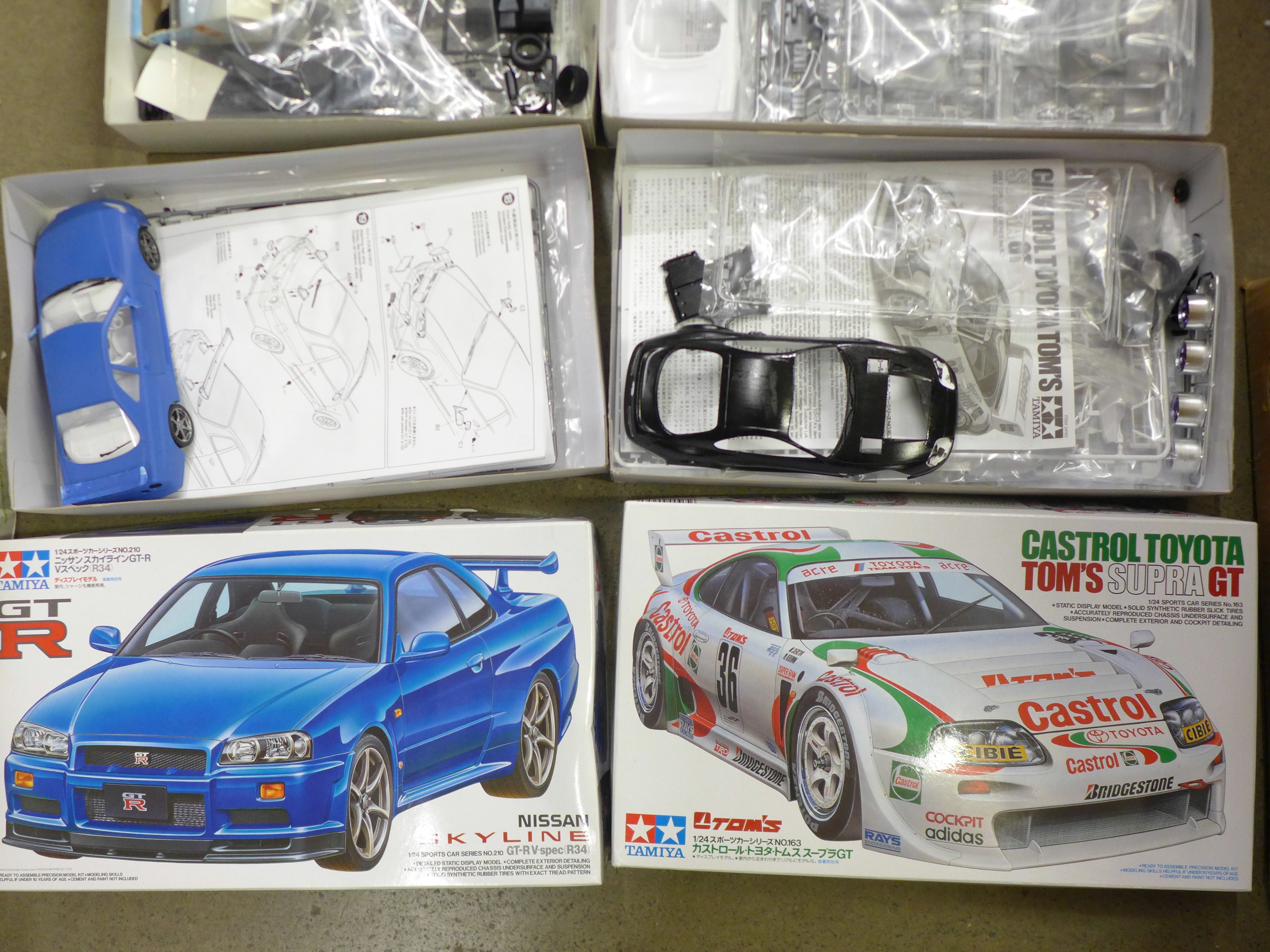 Four Tamiya model kits, Eunos Roadster, NSX Type R, Nissan GTR Skyline and Castrol Toyota Tom's - Image 3 of 3
