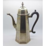 A Victorian silver coffee pot, London 1895, Charles Stuart Harris, 759g, 25.5cm
