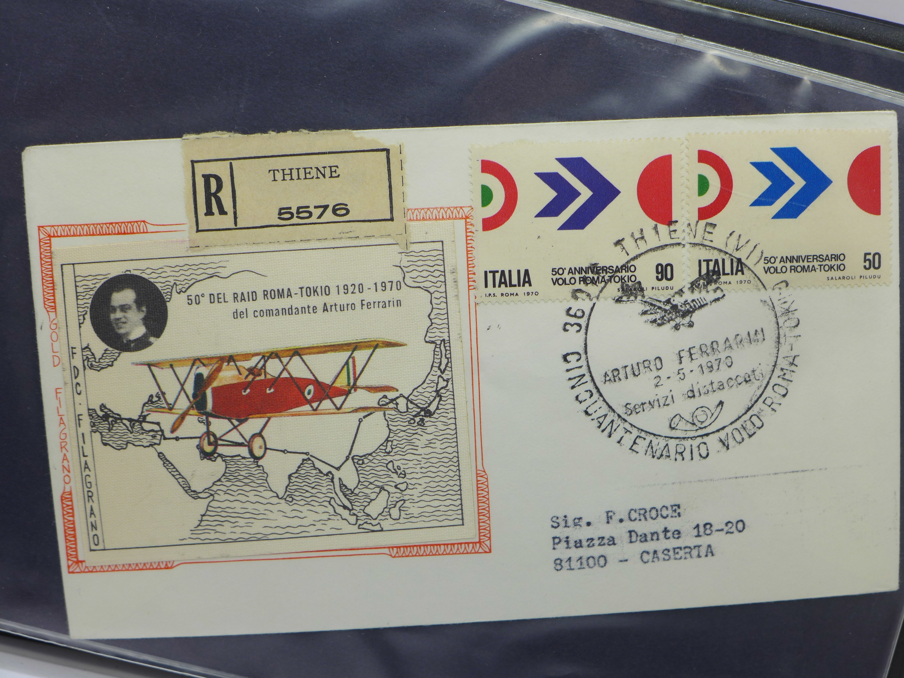 Stamps, album of flight related covers, first flight and commemorative, 1929 onwards - Bild 6 aus 7