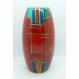 An Anita Harris Skittle vase, Deco design, 18cm, signed in gold on the base