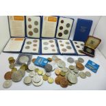 Britains First Decimal Coin folders, commemorative crowns and other British coinage