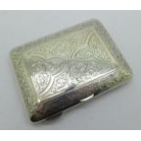 A silver cigarette case, 81g