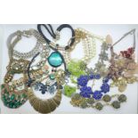 A collection of statement necklaces