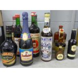 Wines and spirits including Martini, Baileys, Black Tower, Eastenders Brut, Tia Maria, etc. **PLEASE