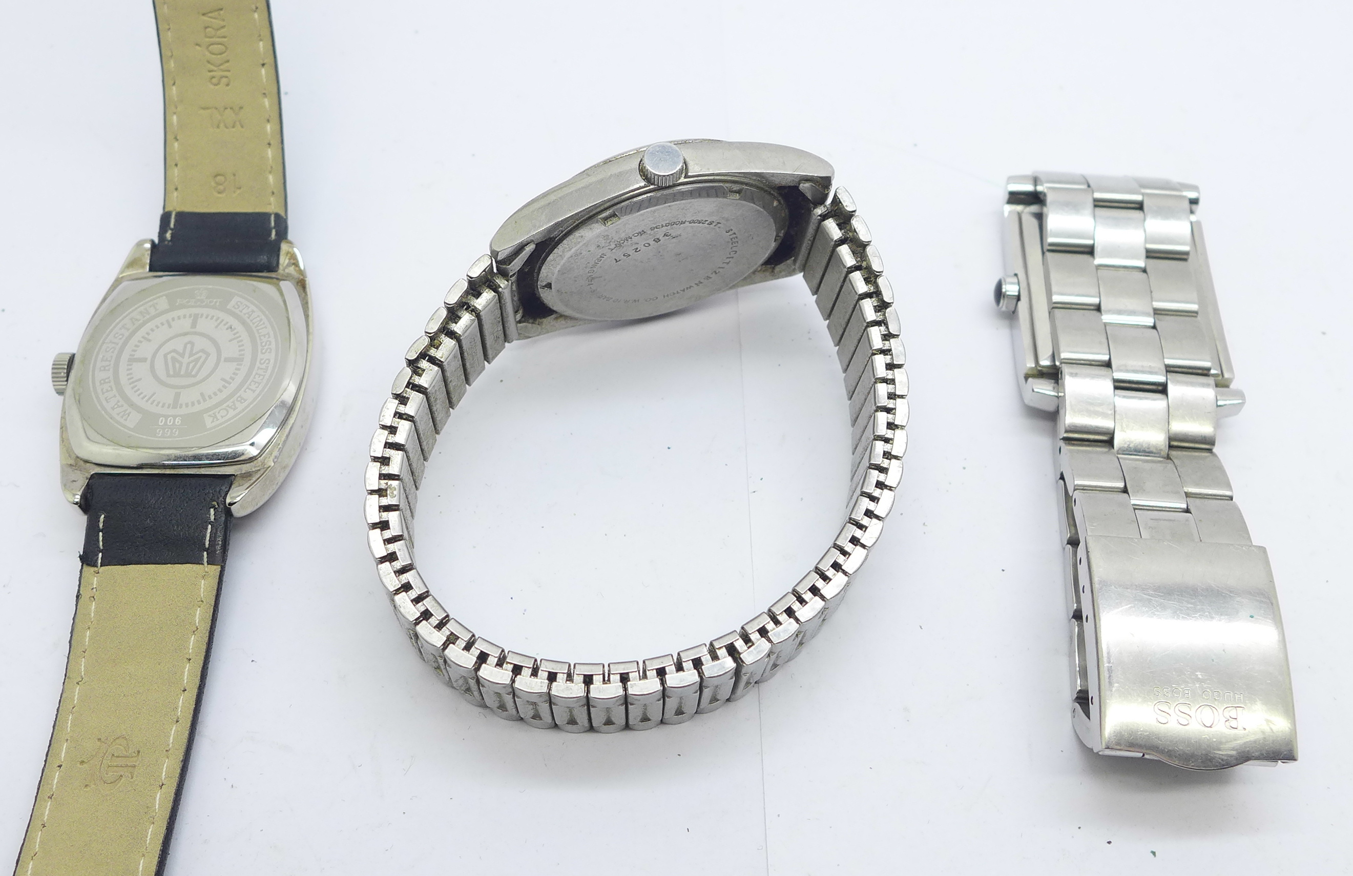 Three wristwatches, Citizen WR100, Poljot and Hugo Boss - Image 4 of 4
