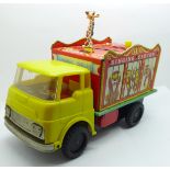 A tin-plate Japanese Singing Circus Toys lorry, 1960's, in a reproduction box