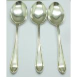 Three silver spoons, Sheffield 1948, 182g