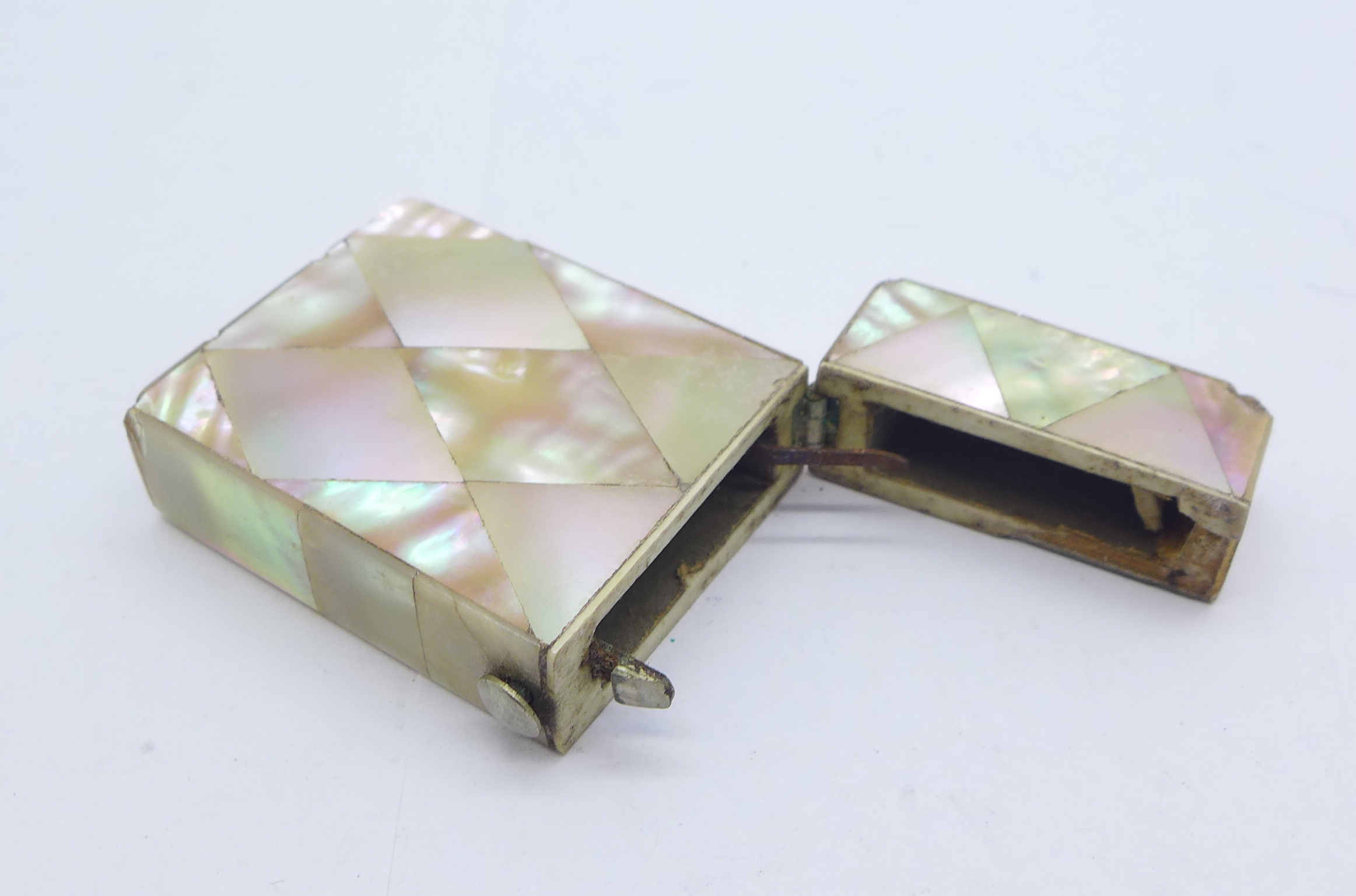 A mother of pearl vesta case, some a/f - Image 5 of 5