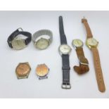 Seven manual wind wristwatches, Novoris, Kienzle, Lucerne, Flora, Ingersoll, Sorna and Nidor