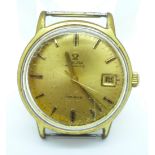 An Omega automatic Geneve wristwatch, the case back bears scratched initials