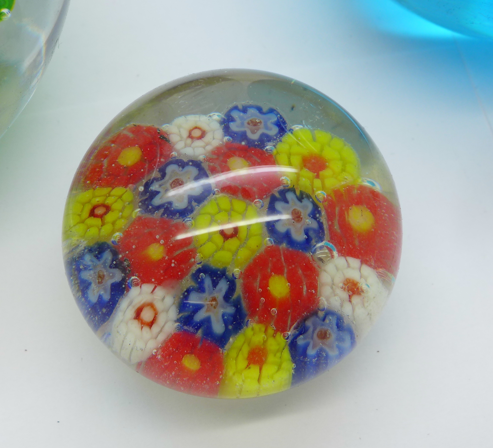 Nine glass paperweights including Millefiori - Image 2 of 4