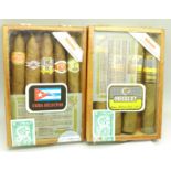 Two boxes of Cuban cigars, one box of five Cuba Selectos, sealed, and one opened box with four