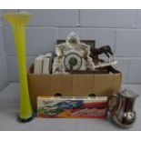 Two boxes of assorted items including glassware, china including Carlton Ware and German, collectors