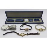 Two lady's 9ct gold wristwatches, J.W. Benson and Bravington's, a Rothmans Williams Renault F1