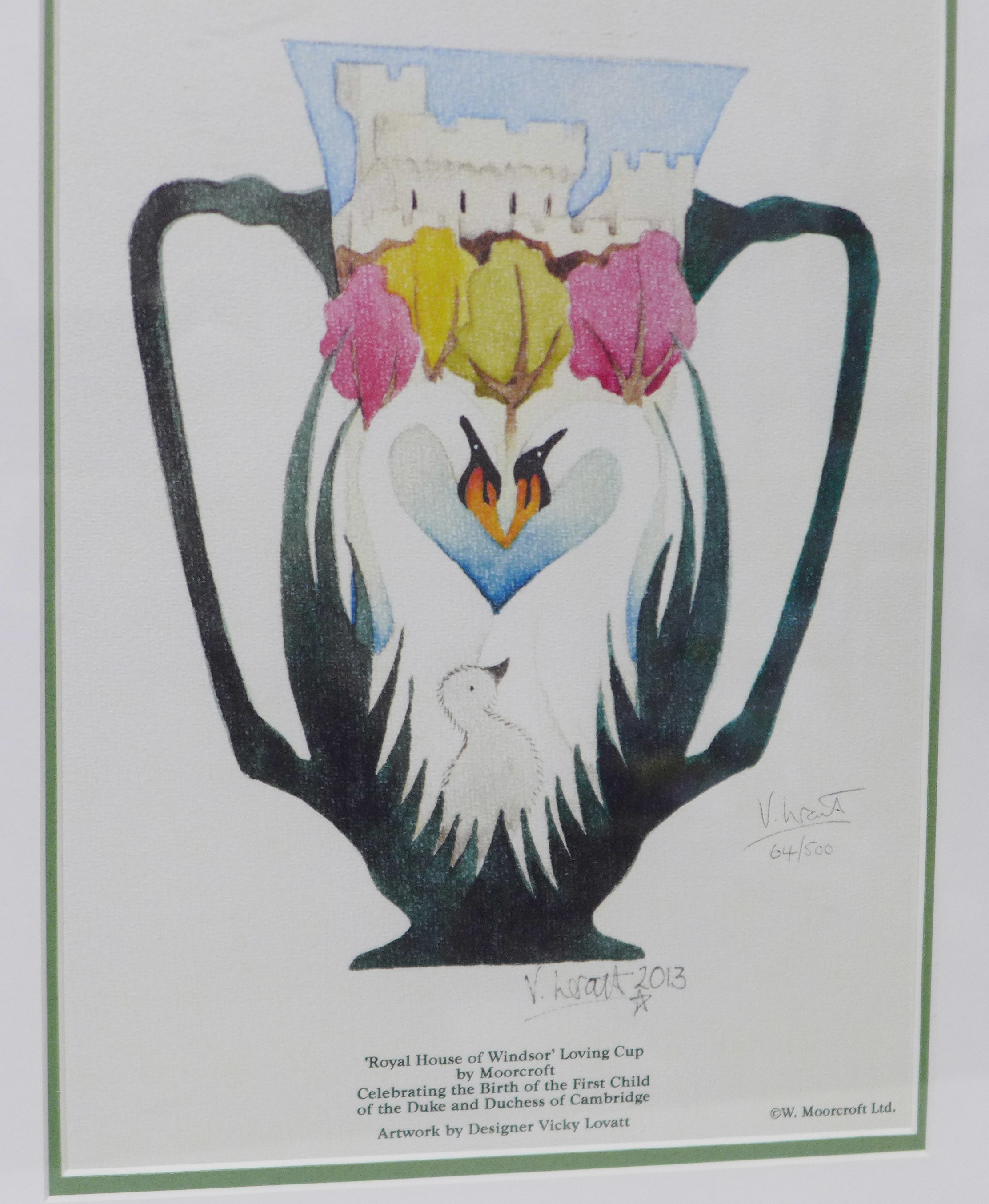 A Moorcroft limited edition print, Royal House of Windsor Loving Cup, 64/500, signed by Vicki Lovatt - Bild 2 aus 2