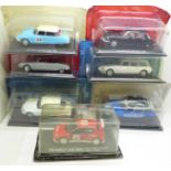 Six Atlas Editions die-cast Citroen vehicles and one other, all boxed