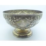 A Victorian silver bowl, London 1893, George Maudsley Jackson, with crest and date inscription, '