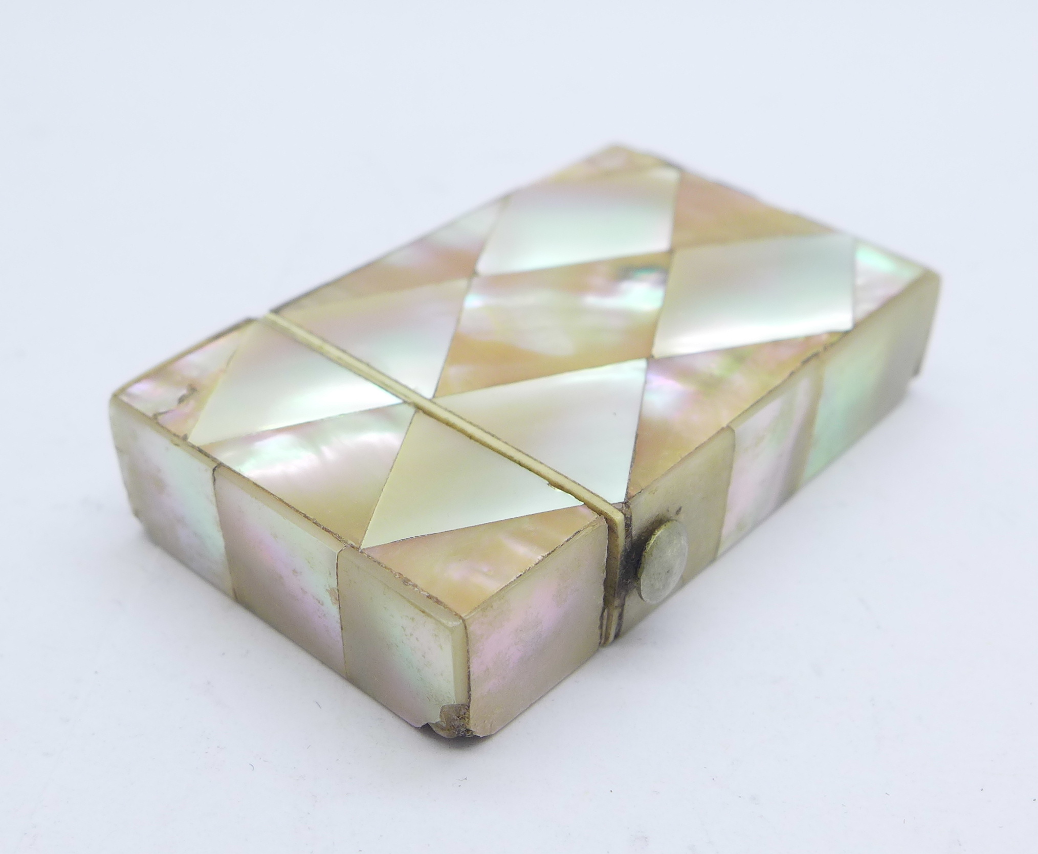 A mother of pearl vesta case, some a/f - Image 4 of 5