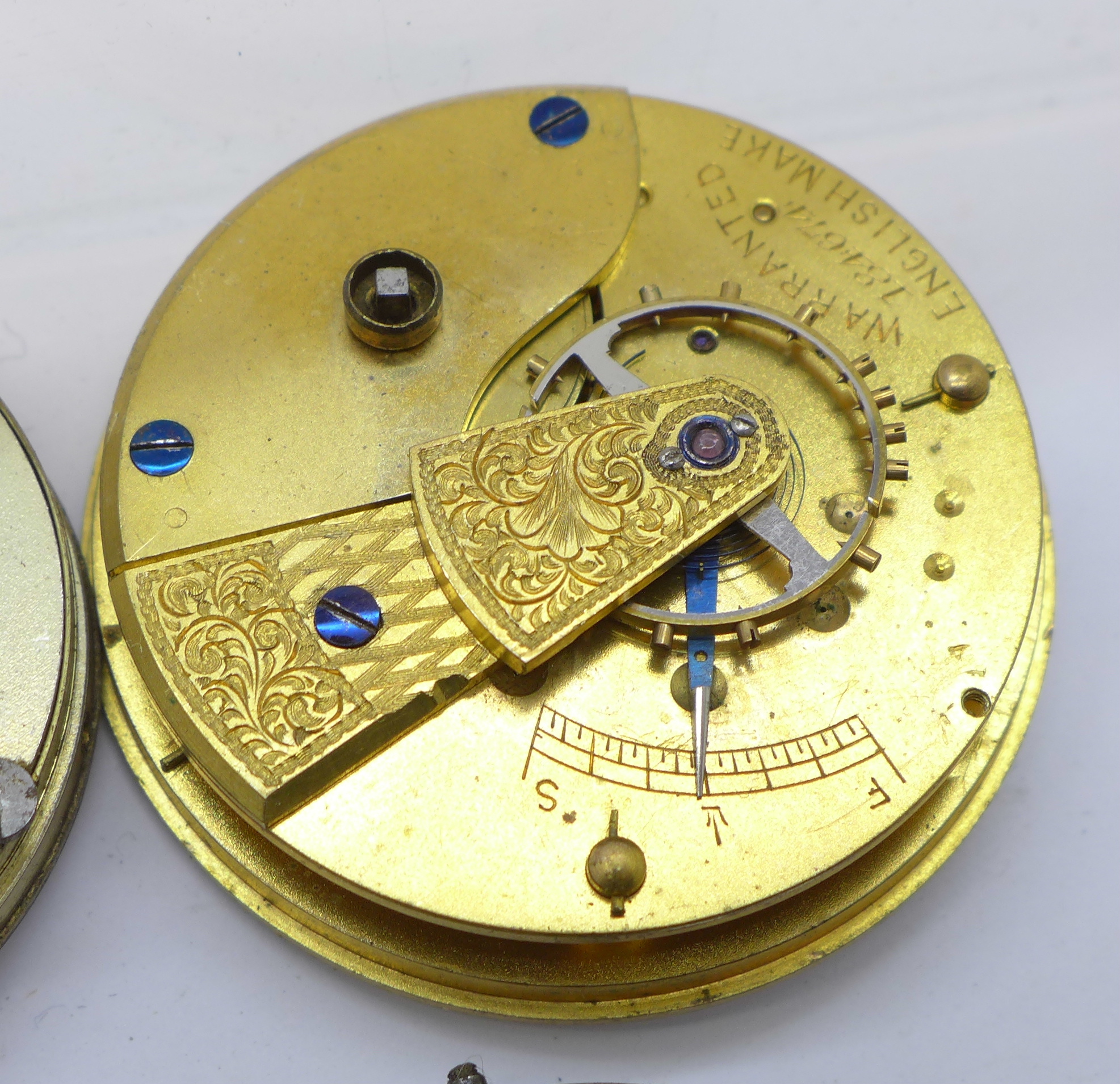 Twenty-one pocket watch movements, Waltham, Thomas Russell, Swiss lever, fusee, etc., a/f - Bild 11 aus 11