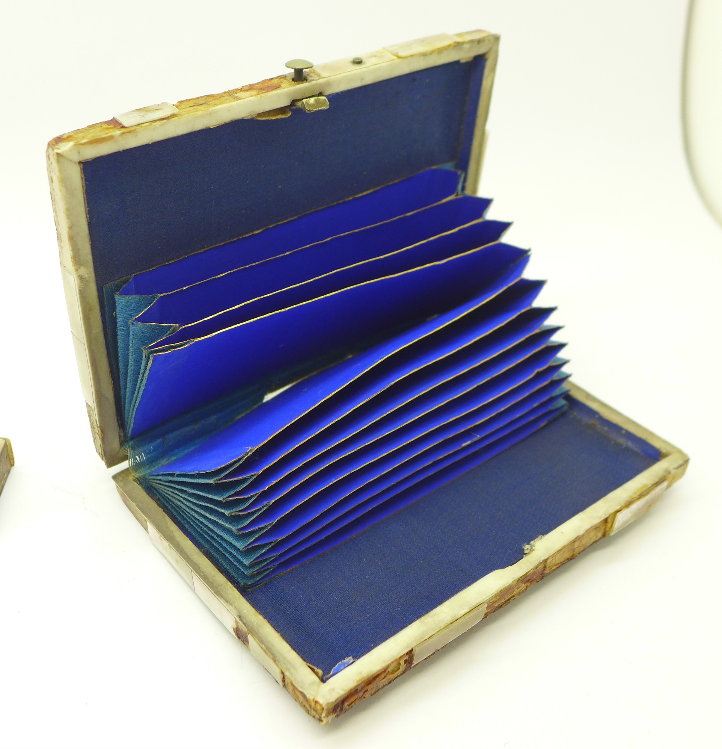 Two mother of pearl card cases, a/f - Image 5 of 8