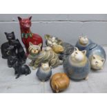 A collection of cat figures including Poole, Poole a/f **PLEASE NOTE THIS LOT IS NOT ELIGIBLE FOR