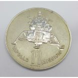A hallmarked silver Man's First Moon Landing, Apollo 11 Mission commemorative medallion, 20.7.